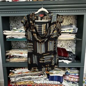 Anthropologie One September Women's Top Size L Geometric Abstract Sleeveless